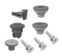 Kit pièces à sceller - modèle Norm - Piscine jusqu'à 7x3 liner/béton - Gris - AstralPool - Kit construction piscine