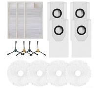Kit Pièces de Rechange pour Midea pour V12 pour Eureka J12 & Ultra: 4 Brosses Latérales, 4 Lingettes, 4 Sacs à Poussière, Filtre HEPA - Accessoire Aspirateur Robot