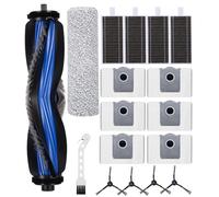 Kit Pièces d'rechange Compatible pour Ecovacs X8 OMNI / X8 PRO / X8 PRO OMNI/PLUS AI,1 Brosse Principale, 1 Chiffon Rouleau, 4 Brosses Latérales, 6 Sacs à Poussière, 4 Filtres