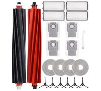 Kit Pièces d'rechange Compatible pour Roborock Q Revo master/Q Revo Slim,1 Paire de Brosses Principales, 4 Filtres, 4 Sacs à Poussière, 4 Chiffons, 6 Brosses Latérales, 1 Petite Brosse