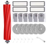 Kit Pièces d'rechange Compatible pour Roborock Q Revo S/Q Revo MaxV/Q Revo PRO,1 Brosse Principale, 6 Sacs à Poussière, 6 Chiffons, 6 Brosses Latérales, 4 Filtres, 1 Petite Brosse