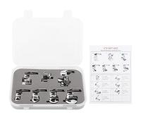 Kit Pieds Presseurs Machine à Coudre Acier Inoxydable, 7 Pièces pour Finitions Ourlets et Bords Bouclés - Précision et Rapidité pour Couture Maison, Compatible Machines Domestiqu