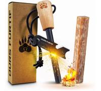 Kit Pierre à Feu de Survie - Barre Magnésium Tendre XL 10mm (15 000 Utilisations) - Allume-Feu Naturel