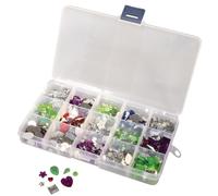 Kit Pierres Strass Acryliques, Couleurs Assorties, Différentes Formes+Tailles, Bte 1000 Pces