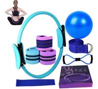 Kit Pilates Essentials pour Femme, Ensembles De Yoga pour Femme, Ensemble Complet De 11 Accessoires, Ensemble Complet D'équipement Pilates à Domicile pour Exercices De Fitness Blue,