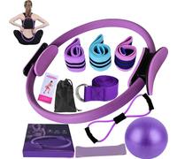 Kit Pilates Essentials pour Femme, Ensembles De Yoga pour Femme, Ensemble Complet De 11 Accessoires, Ensemble Complet D'équipement Pilates à Domicile pour Exercices De Fitness Purple,
