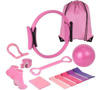 Kit Pilates essentiel pour femmes : Le meilleur kit Pilates pour les entraînements à domicile, comprenant un ensemble d'anneaux et de balles de Pilates, une bande de résistance en forme de 8