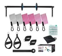 Kit Pilates pour entraînements à domicile, kit de barre Pilates - Entraînement à la barre Pilates avec bandes de résistance,Kit portatif de barre de Pilates de gymnase à la maison portatif d'équipemen