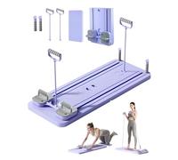 Kit Pilates Reformer 5 en 1 Pliable avec Compteur LED, Rouleau à Rebond Automatique et Planche Multifonction, pour Entraînement Complet du Corps à Domicile et en Salle, Renforcement Abdominal et Tronc