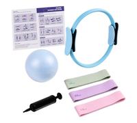 Relaxdays Kit Pilates 6 pcs anneau ballon bandes