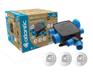 Kit piles Hygrocosy BC FLEX + VMC hygro basse conso plat 6 sanitaires (3 bouches) - ATLANTIC - 412278