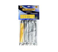 KIT PIPE RACCORD CONDUITE TUYAU EAU - GAZ FLEXIBLE EXTENSIBLE INOX CHAUDIÈRE CUISINE - MEGA PROMO 1 gas 1/2"mf uni 11353 2x1/2"mf 2x3/4"mf acqua dm 174 Kit tubi flessibili estensibili small caldaia.