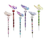 Kit piquets de jardin avec perles, kit de perles piquets de jardin Fairy Wand | poteaux de jardin faits à la main de 138 pièces - perles à 90 trous, 6 tiges filetées, 6 kits de perles, pour