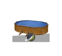 Kit piscine acier aspect bois Gré Pacific ovale 5,27 x 3,27 x 1,22 m + Bâche d'hivernage