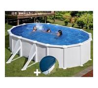 Kit piscine acier blanc Gré Atlantis ovale 5,27 x 3,27 x 1,32 m + Bâche hiver