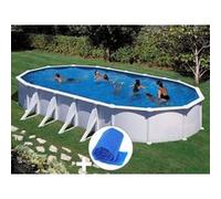 Kit piscine acier blanc Gré Atlantis ovale 8,15 x 4,90 x 1,32 m + Bâche à bulles