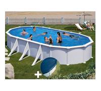 Kit piscine acier blanc Gré Atlantis ovale 8,15 x 4,90 x 1,32 m + Bâche hiver