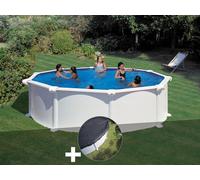 Kit piscine acier blanc Gré Atlantis ronde 4,80 x 1,32 m + Bâche hiver