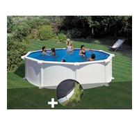 Kit piscine acier blanc Gré Atlantis ronde 4,80 x 1,32 m + Bâche hiver Blanc G