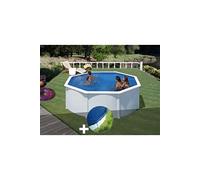 Kit piscine acier blanc Gré Fidji ronde 3,20 x 1,22 m + Bâche hiver