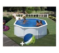 Kit piscine acier blanc Gré Fidji ronde 3,20 x 1,22 m + Bâche hiver