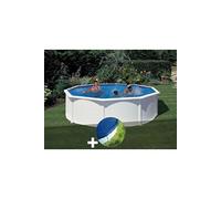 Kit piscine acier blanc Gré Fidji ronde 4,80 x 1,22 m + Bâche hiver