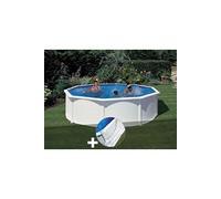Kit piscine acier blanc Gré Fidji ronde 4,80 x 1,22 m + Tapis de sol