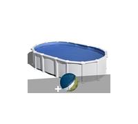 Kit piscine acier blanc Gré Haïti ovale 9,20 x 5,05 x 1,32 m + Bâche hiver