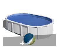 Kit piscine acier blanc Gré Haïti ovale 9,20 x 5,05 x 1,32 m + Bâche hiver