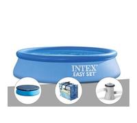 Kit piscine autoportée Intex Easy Set 2,44 x 0,61 m + Bâche de protection + Bâche à bulles + Épurateur à cartouche