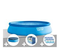 Kit piscine autoportée Intex Easy Set 4,57 x 0,84 m + Bâche de protection + Bâche à bulles + 6 cartouches de filtration