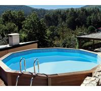Kit piscine béton NATURALIS 1 Haute ronde Ø 4.95 x 1.40m aspect bois