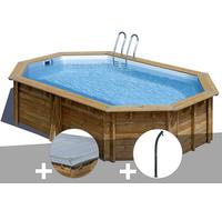 Kit piscine bois Gré Cannelle 5,35 x 3,35 x 1,17 m + Bâche hiver + Douche