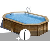 Kit piscine bois Gré Cannelle 5,35 x 3,35 x 1,17 m + Douche
