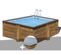 Kit piscine bois Gré Carra 3,05 x 3,05 x 1,19 m + Bâche hiver