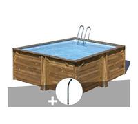 Kit piscine bois Gré Carra 3,05 x 3,05 x 1,19 m + Douche