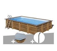 Kit piscine bois Gré Evora 6,20 x 4,20 x 1,33 m + Bâche hiver + Douche
