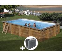 Kit piscine bois Gré Evora 6,20 x 4,20 x 1,33 m + Poolican