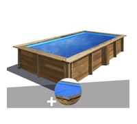 Kit piscine bois Gré Lemon 3 75 x 2 00 x 0 68 m + Bâche à bulles