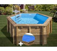 Kit piscine bois Gré Lili 2 Ø 2,80 x 1,07 m + Bâche à bulles