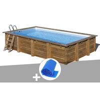 Kit piscine bois Gré Mango 6,18 x 3,20 x 1,33 m + Bâche à bulles