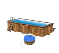 Kit piscine bois Gré Papaya 5,20 x 3,20 x 1,33 m + Bâche à bulles