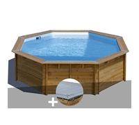 Kit piscine bois Gré Violette Ø 5,00 x 1,27 m + Bâche hiver