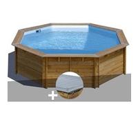Kit piscine bois Gré Violette Ø 5,00 x 1,27 m + Bâche hiver G