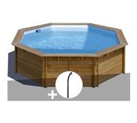 Kit piscine bois Gré Violette Ø 5,00 x 1,27 m + Douche