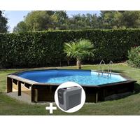 Kit piscine bois Gré Violette 2 Ø 5,00 x 1,27 m + Poolican