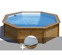 Kit piscine bois Gré Violette Ø 5,00 x 1,27 m + Bâche hiver