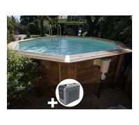 Kit piscine bois Ubbink Océa 4,30 x 1,20 m - Liner beige + Poolican