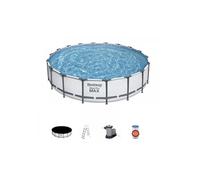 Kit piscine complet hors-sol tubulaire STEEL PRO MAX POOLS ronde Ø5,49 x 1,22m