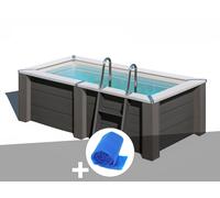 Kit piscine composite Gré Avant-Garde carrée 3,15 x 1,75 x 0,96 m + Bâche à bulles